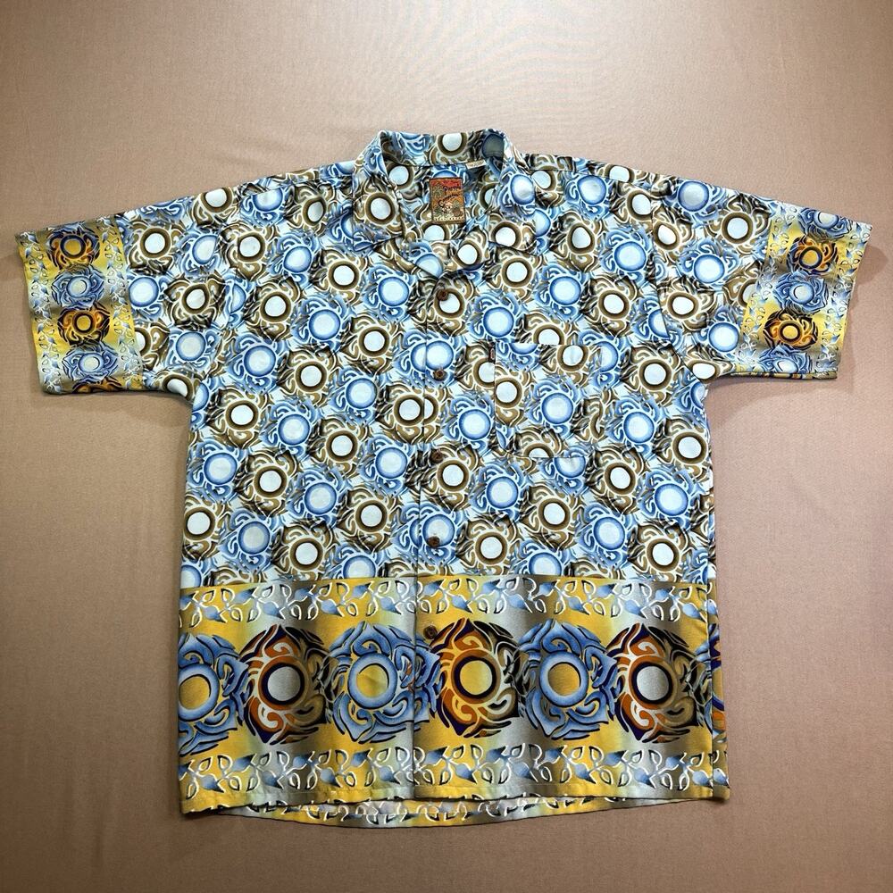 Pineapple Connection Vintage Hawaiian Shirt L Made in Korea Bold Retro
